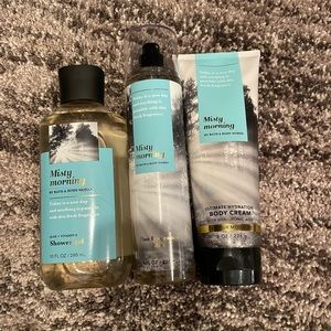 Bath & Body Works Body Cream, Fragrance Mist, Shower Gel - Misty Morning